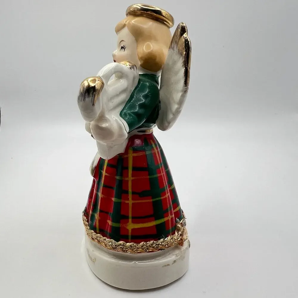 Vintage 50s Art Gift Angel Of Scotland Figurine Porcelain Girl 1958 Japan 4.25